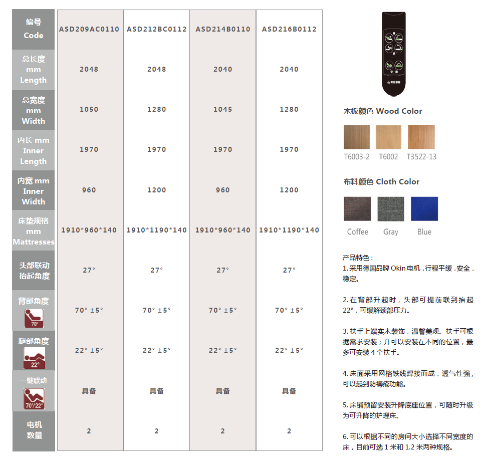 央企品牌保利和品专为养老院设计的电动两功能护理床