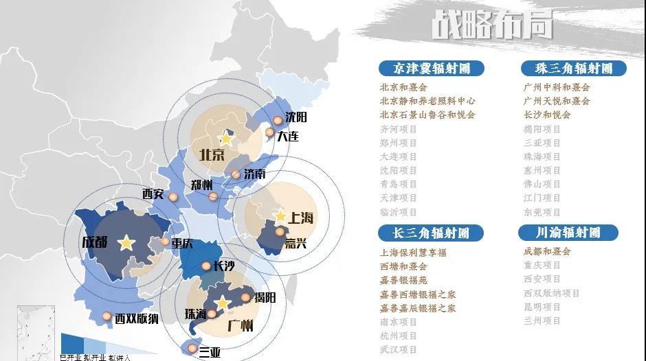 保利养老全国业务拓展图